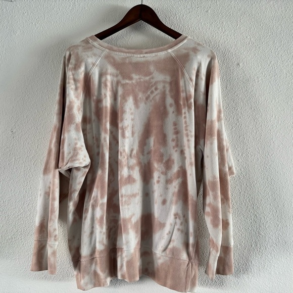 Tie Dye Maternity Pull Over Crewneck Size XXL Pale Pink / White Pregnancy Casual - Picture 10 of 11
